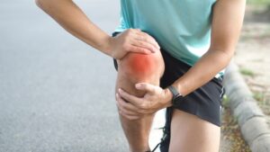 Man suffering from Knee pain, Joint pain, Arthritis and osteoarthritis. Medical concept.